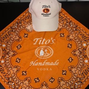 Tito’s Handmade Vodka Baseball Hat & Bandanna New